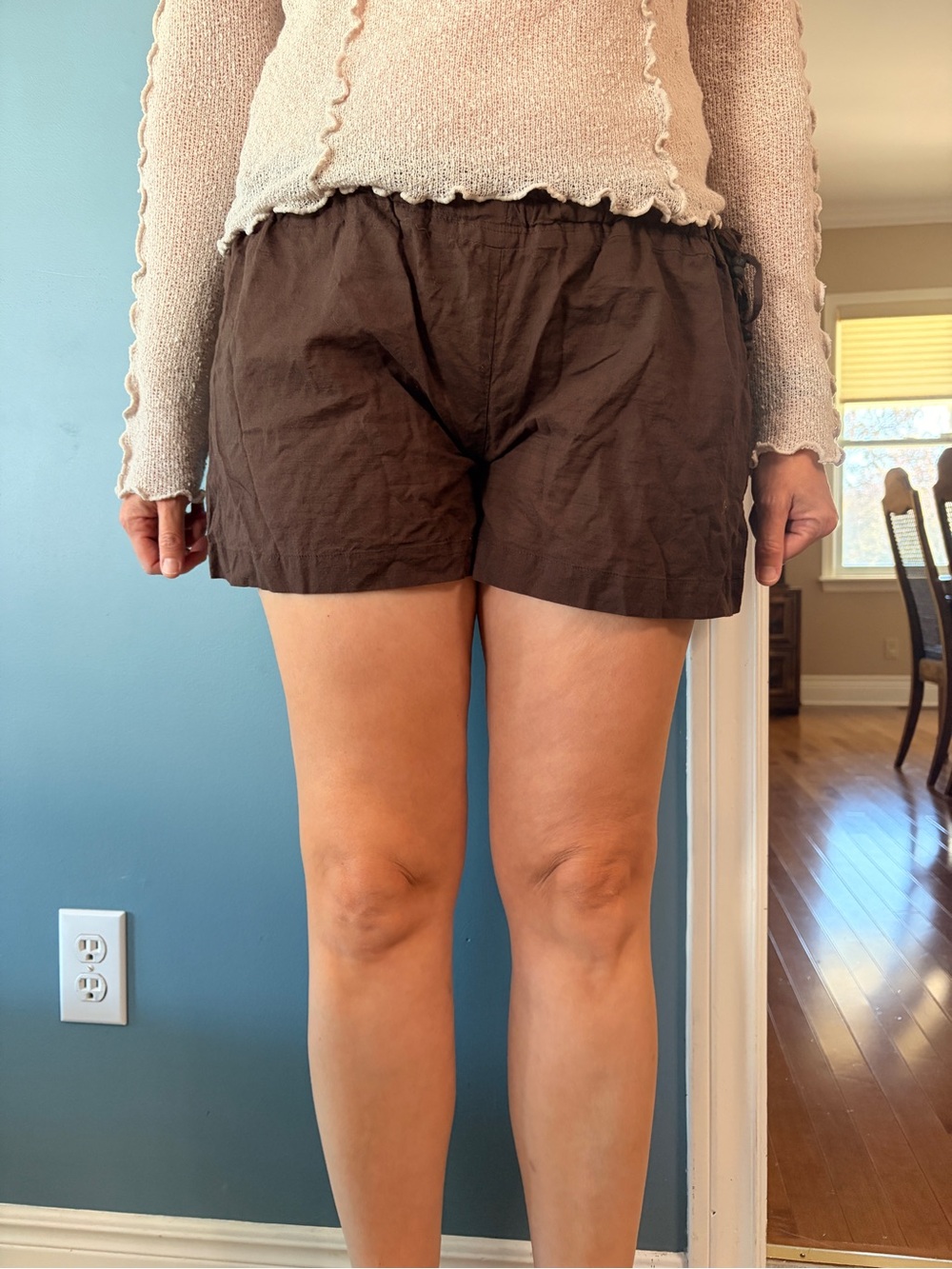 Billabong Women's Brown Elastic Waist Athletic Shorts
